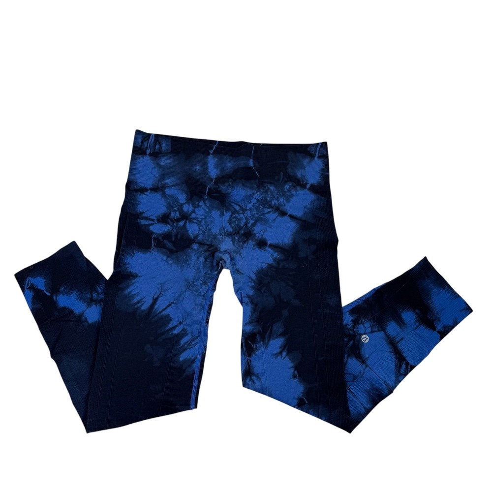 Lululemon Tie Dye Workout Yoga Pants Blue Black No size tag refer to measurement